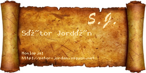 Sátor Jordán névjegykártya